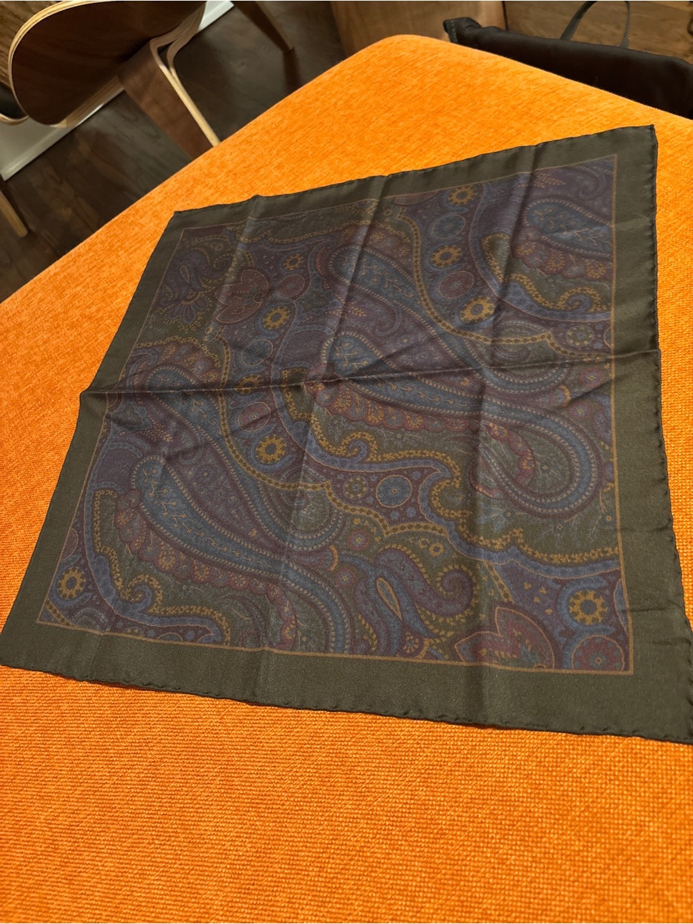 Ralph Lauren Purple Paisley Silk Scarf